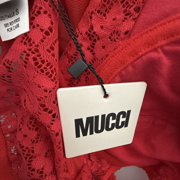 Mucci By Anthropology Bella Bodysuit Red Small Lace - Picture 4 of 9